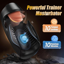 Load image into Gallery viewer, 10X Vibrating Tongue-licking &amp; Tapping  Male Stroker Trainer