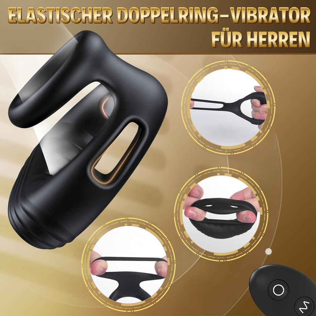 10X Remote Vibrating Stretchy Dual Cock Ring