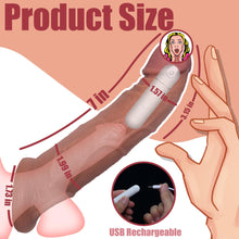 Load image into Gallery viewer, 8 Inch Vibrating Penis Sleeve with 10 Vibration Modes