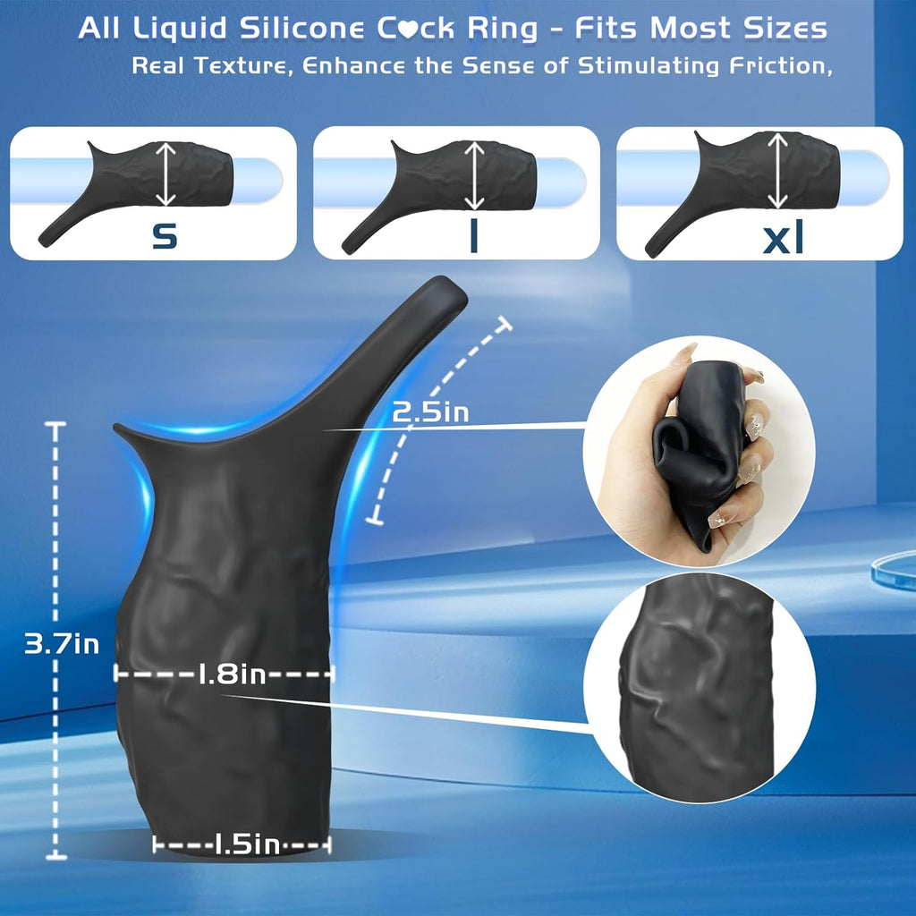 2 In 1 Liquid Silicone Penis Sleeve Extender Vibrating Cock Ring