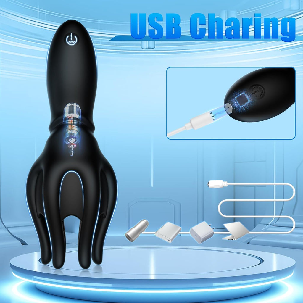 6 Barbel Tentacles Particles 360°Training Wrapped Male Penis Vibrator