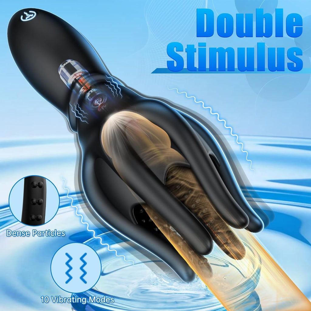 6 Barbel Tentacles Particles 360°Training Wrapped Male Penis Vibrator