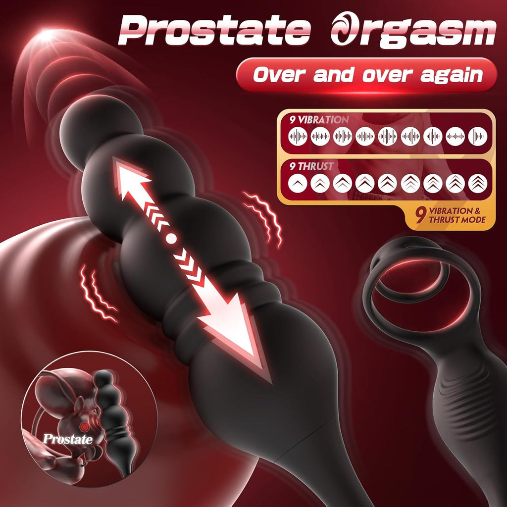 4 in 1 Prostate Massager Vibrating Cock Ring Anal Plug