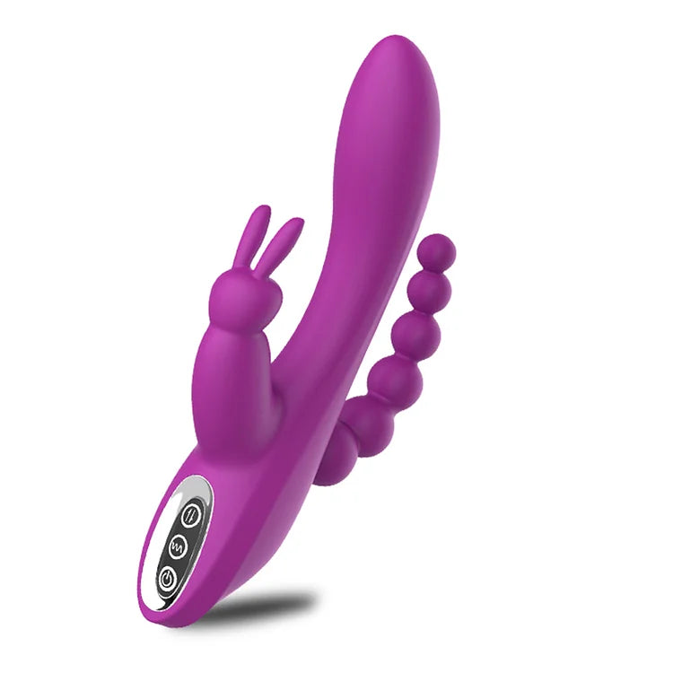 G Spot Dildo Rabbit Vibrator 3-in-one function Vibration Waterproof