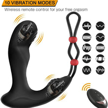 Load image into Gallery viewer, Men&#39;s wireless remote control backyard bead pulling 9-frequency vibrating anal plug prostate toy