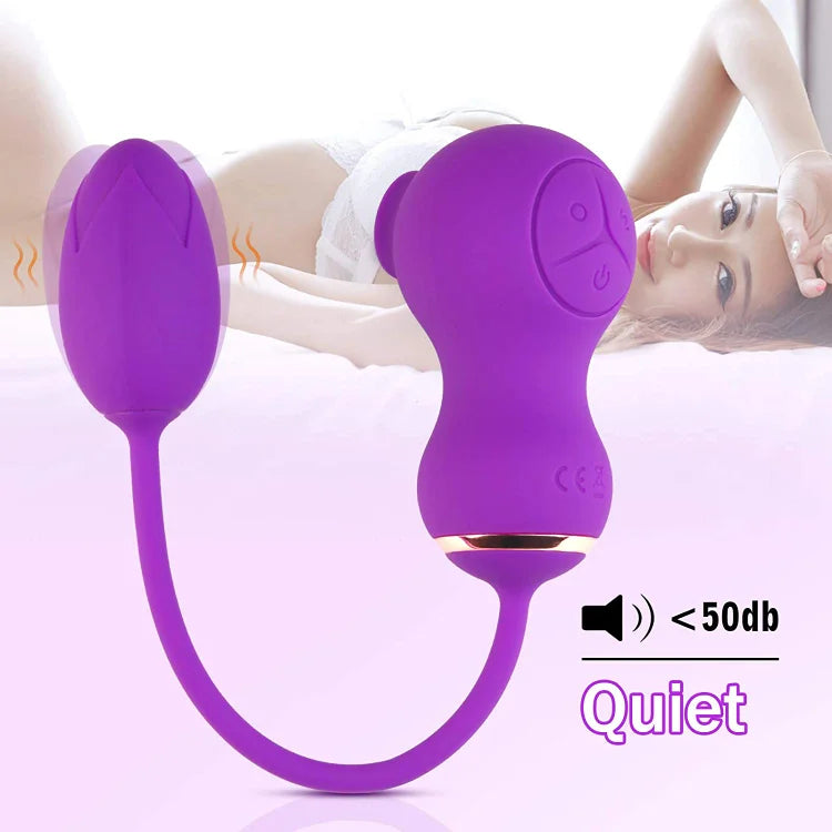 Rose Vibrator Clitoral Sucking Vibrator with Vibrating Egg, 2 in 1 Clit & G-spot Stimulator with 7 Suction & 7 Vibration Modes