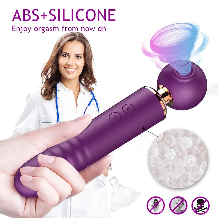 Cute Pier - 2 In 1 Powerful Clitoris Vibrators Magic Wand Av Massager