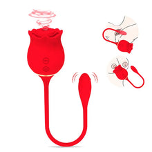 Load image into Gallery viewer, 2in1 Long Rose Vibrator Red