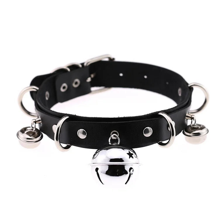 Leather Bell Fun Collar With Traction Rope Dog Slave Sm Adjustment And Restraint Punishment Adult Sex Products