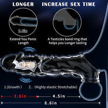 Load image into Gallery viewer, Reusable Clear Penis Sleeve with Vibrator Penis Ring