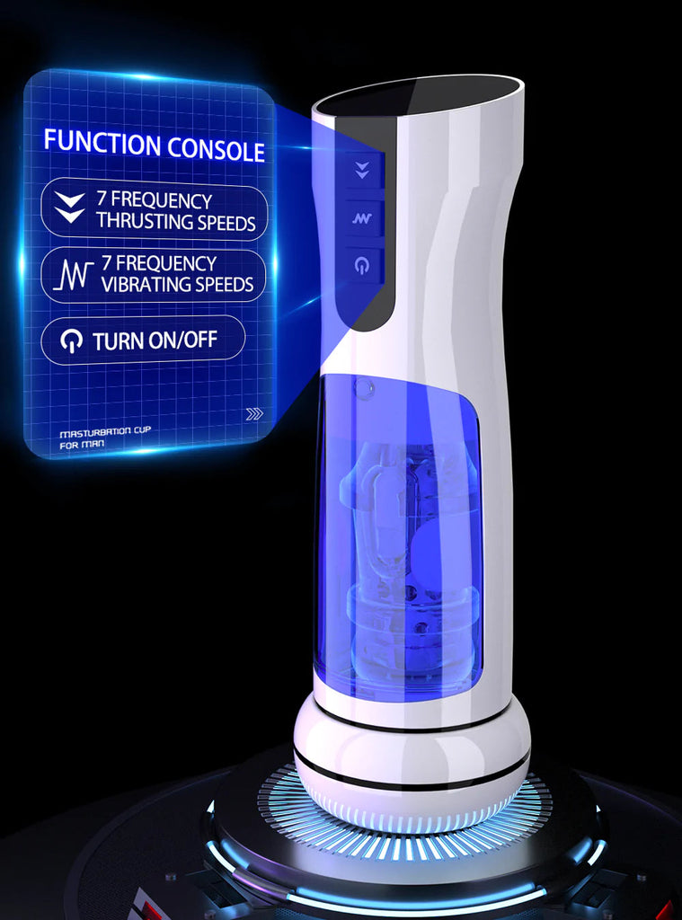 7 Frequency Strong Telescoping Vibrating Male Stroker with UV Disinfection Heating Base