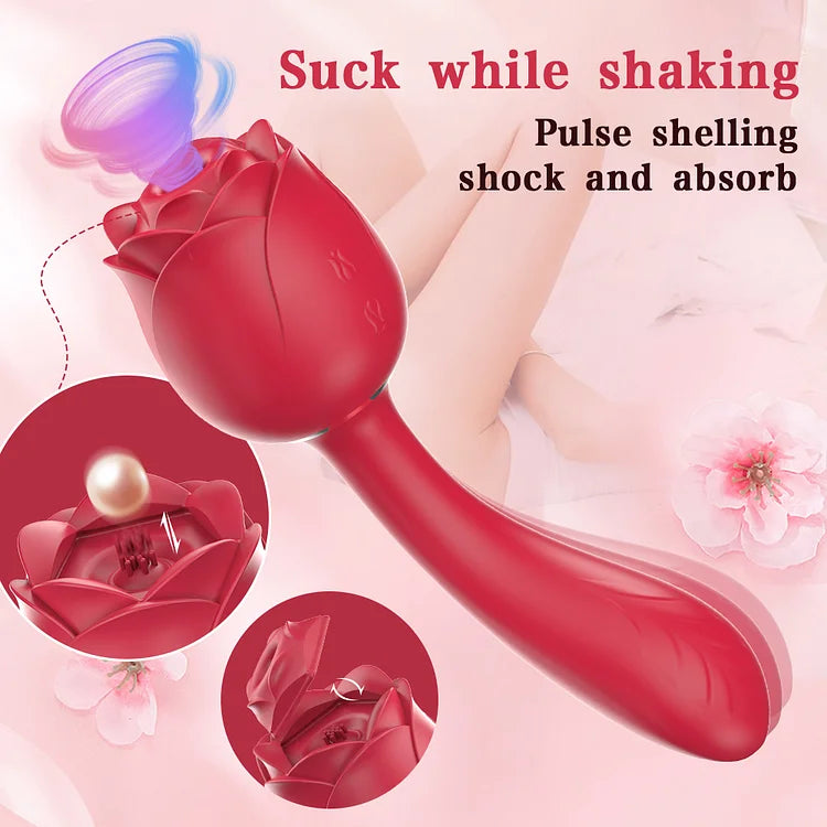 Handle Rose Toy Removable Head Sucking Vibrator