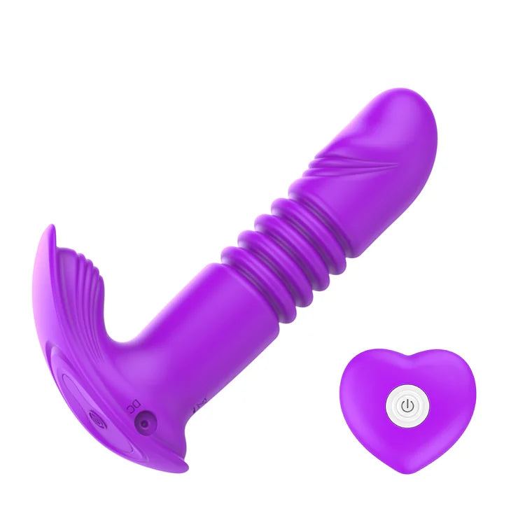 Remote Control Telescopic Dildo Clit Massager G-spot Vaginal Stimulator