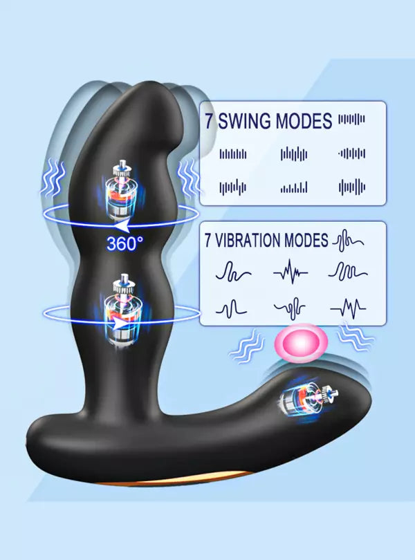 10 Frequency Vibration Swing Prostate Massager Waterproof Remote Control