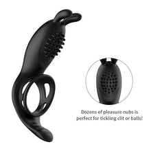 Load image into Gallery viewer, 9 Frequency Vibrating Rabbit Ear Cock Ring