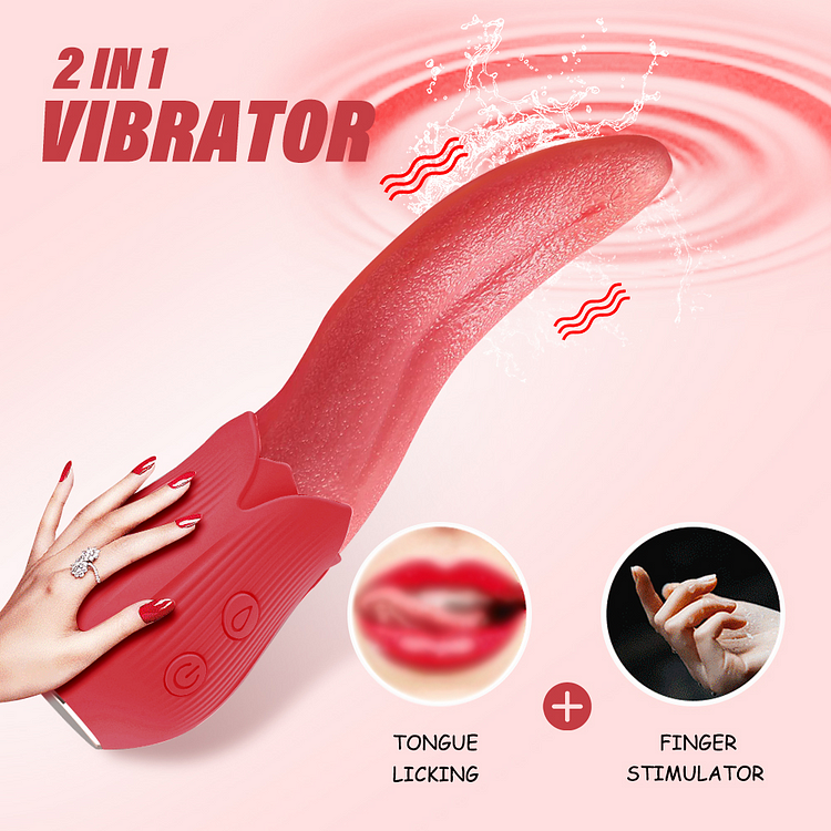 Upgraded Rose - 20 Frequency Tongue Licking Vibrator