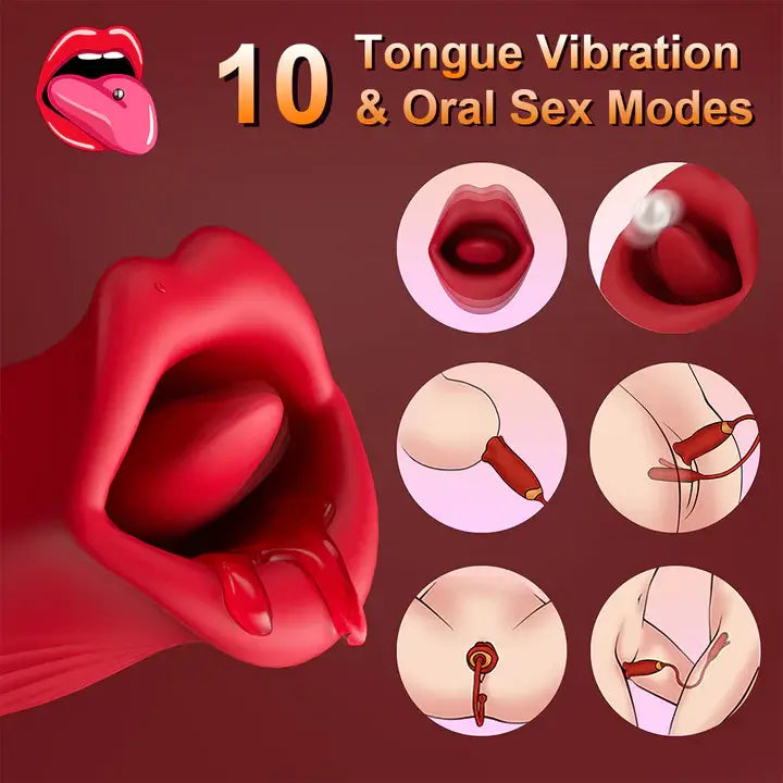 Mouth Biting and Licking Vibrator G-spot Tapping Stimulator