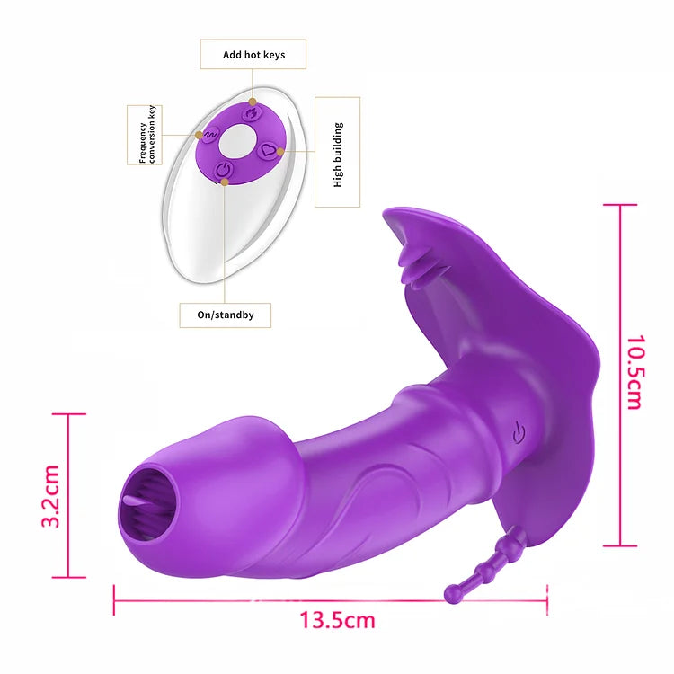 3 In 1 Licking Sucking Vibrator Anal Vagina Heating Clitoris Stimulator