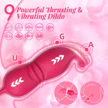 Load image into Gallery viewer, 3 In 1 Rose Toy Clit Licking Toy Dildo Tongue G Spot Clitoral Nipple Vibrator