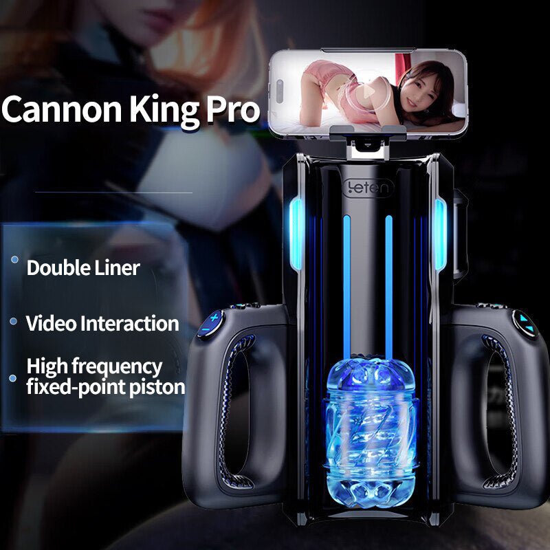 Leten Cannon King Pro Thrusting High-speed Motor Masturbator Cup with Phone Holder