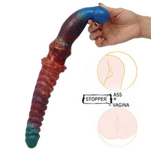 Load image into Gallery viewer, Colorful Double Ended Dildo Fishbone Pattern Anal Plug Lesbian Sex Toy