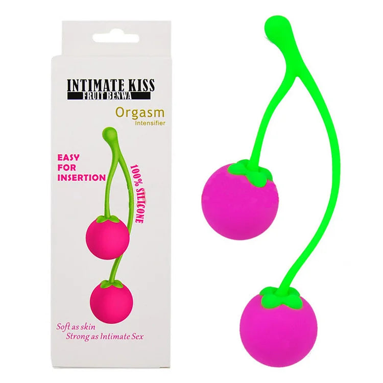 Cherry Vaginal Silicone Kegel Ball Anal Dildo Butt Plug