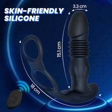 Load image into Gallery viewer, Vibrating Thrusting Prostate Massager Anal Vibrator with 2 Vibrating Cock Ring