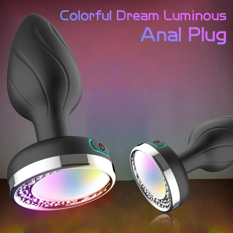 Remote Control Luminous Vibrating Anal Plug, Ten Frequency And Ten Color Switching, Out Anal Plug, Sex Toys For Men And Women, Foreign Trade Boom