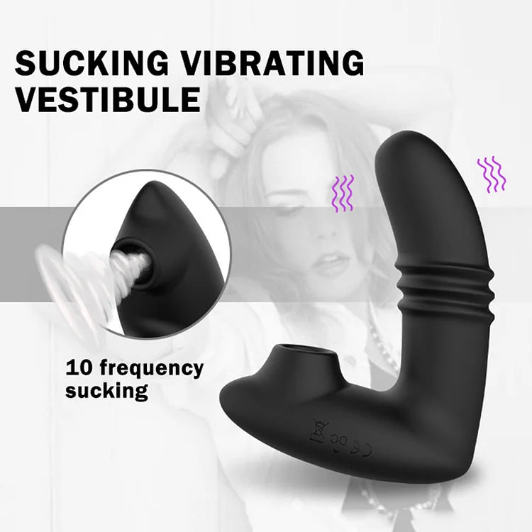 10 Modes Clitoral Sucking Vibrator Thrusting Stimulator Anal Dildo