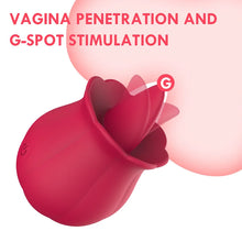 Load image into Gallery viewer, 10 Speeds Vibrating Rose Shape Tongue Licking Vibrator For Women