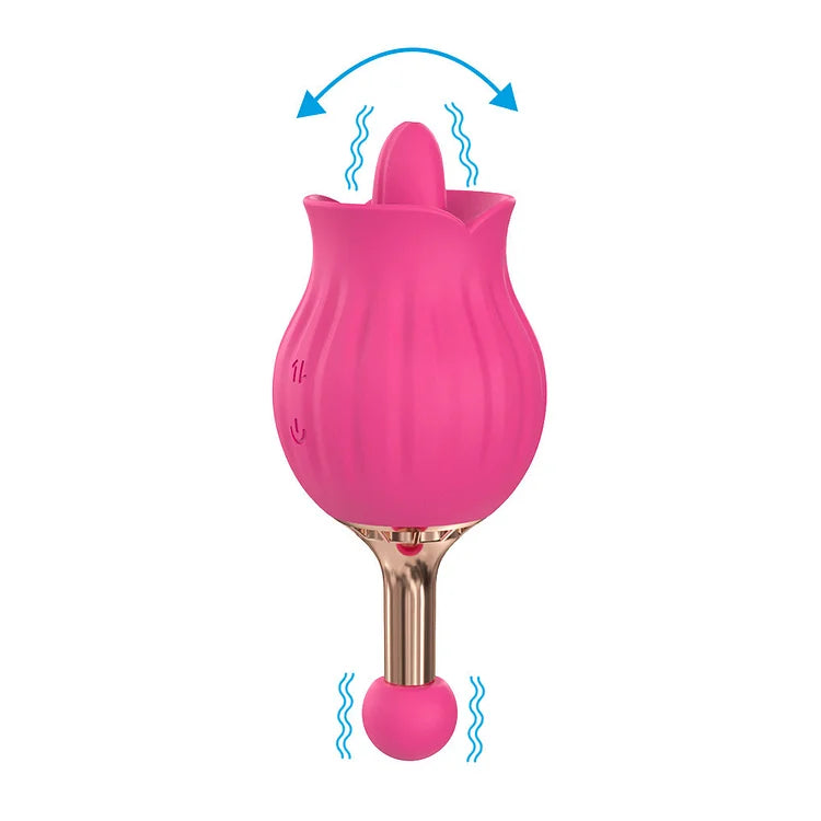 Rose Tongue Licking Vibrator G Spot Clitoral Stimulator For Women