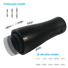 Load image into Gallery viewer, Black Telescopic Aircraft Cup Male Masturbation Penis Exercise Trainer