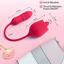 Load image into Gallery viewer, Rose Female Tongue Licking Egg Jumping Telescopic Masturbation Device Double-headed Vibrating Sex Toy