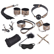 Load image into Gallery viewer, Leopard Leather Ten Piece Set Binding Set Husband And Wife Flirting Toys