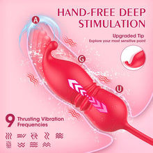 Load image into Gallery viewer, 3 In 1 Rose Toy Thrusting Dildo Vibrator G Spot Clit Bullet Vibrators