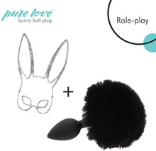 Load image into Gallery viewer, Pure Love Fluffy Bunny Tail, Silicone Anal Butt Plug, 3 Color, Adult Sex Toy