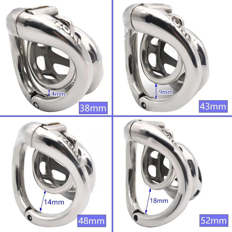 Open Movable Ring Design Stainless Steel Chastity Cage