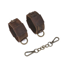 Load image into Gallery viewer, Brown Leather Adjustable Ankle Cuffs Sm Toy