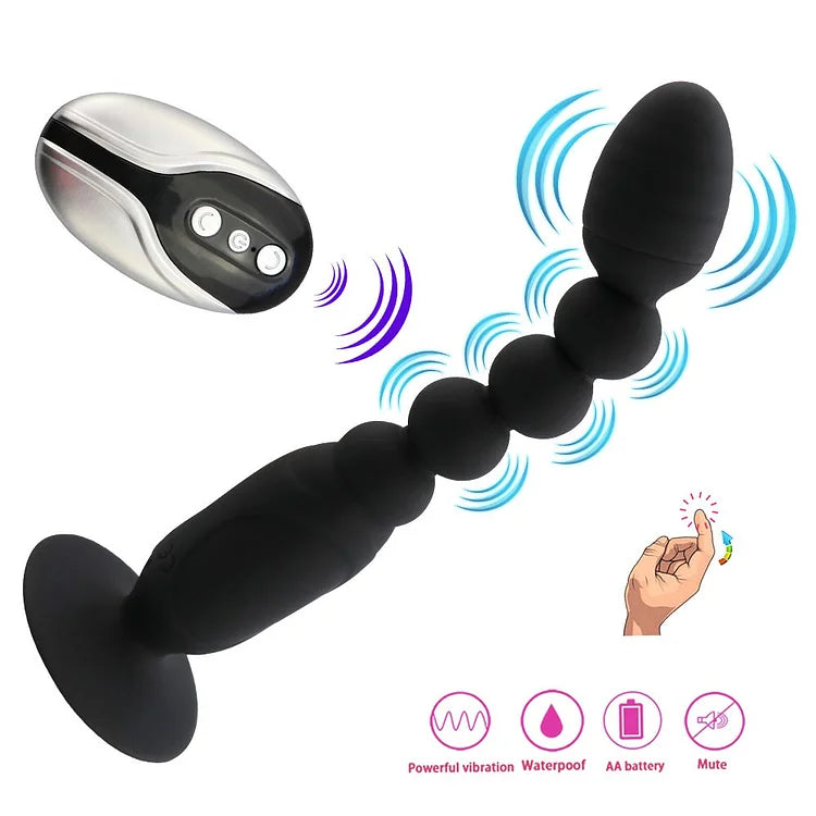 Remote Control Anal Plug Bead Butt Plug Prostate Massager Vibrator