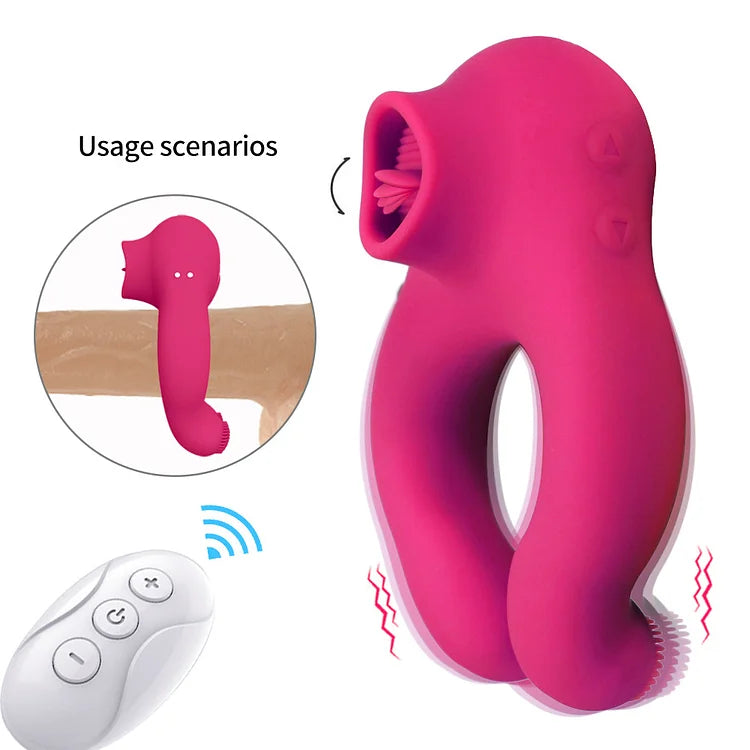 10 Frequency Sucking Vibrator Penis Ring Clit Sucker Cock Ring