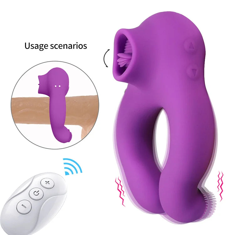 10 Frequency Sucking Vibrator Penis Ring Clit Sucker Cock Ring