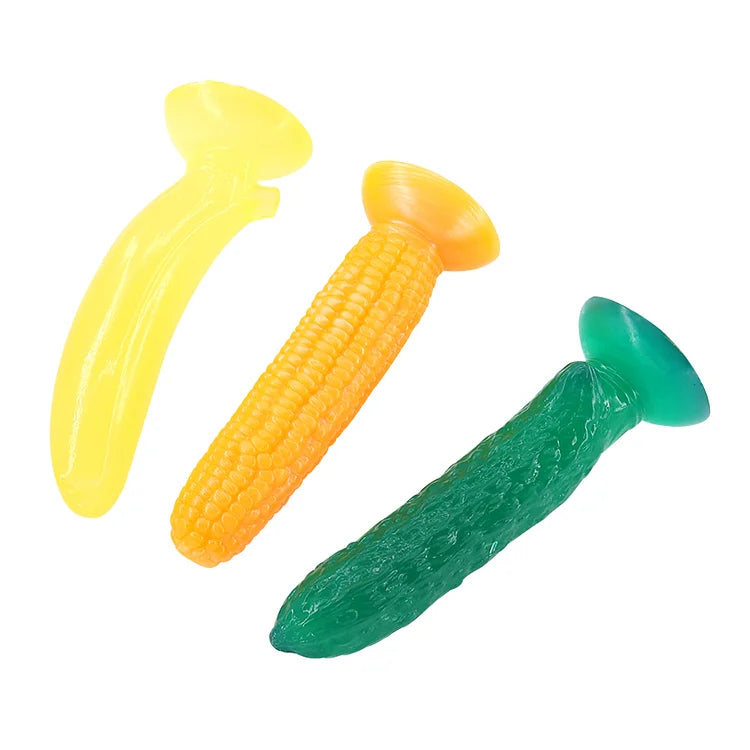 Jelly Penis Realistic Cucumber Banana Corn Dildo Sex Toys With Suction Cup